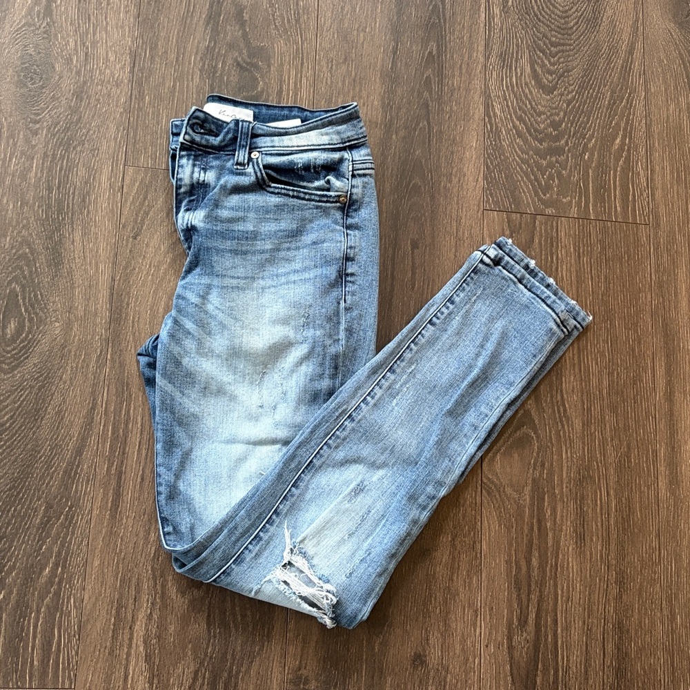 KanCan Women's Blue Distressed Jeans